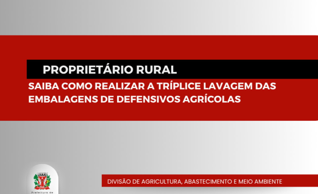 Tríplice lavagem das embalagens de defensivos agrícolas