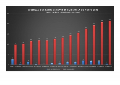 Covid-19: evolução dos casos em 2021